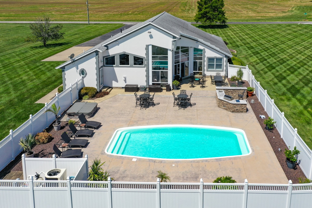 Aerial drone photo of home house real estate for sale